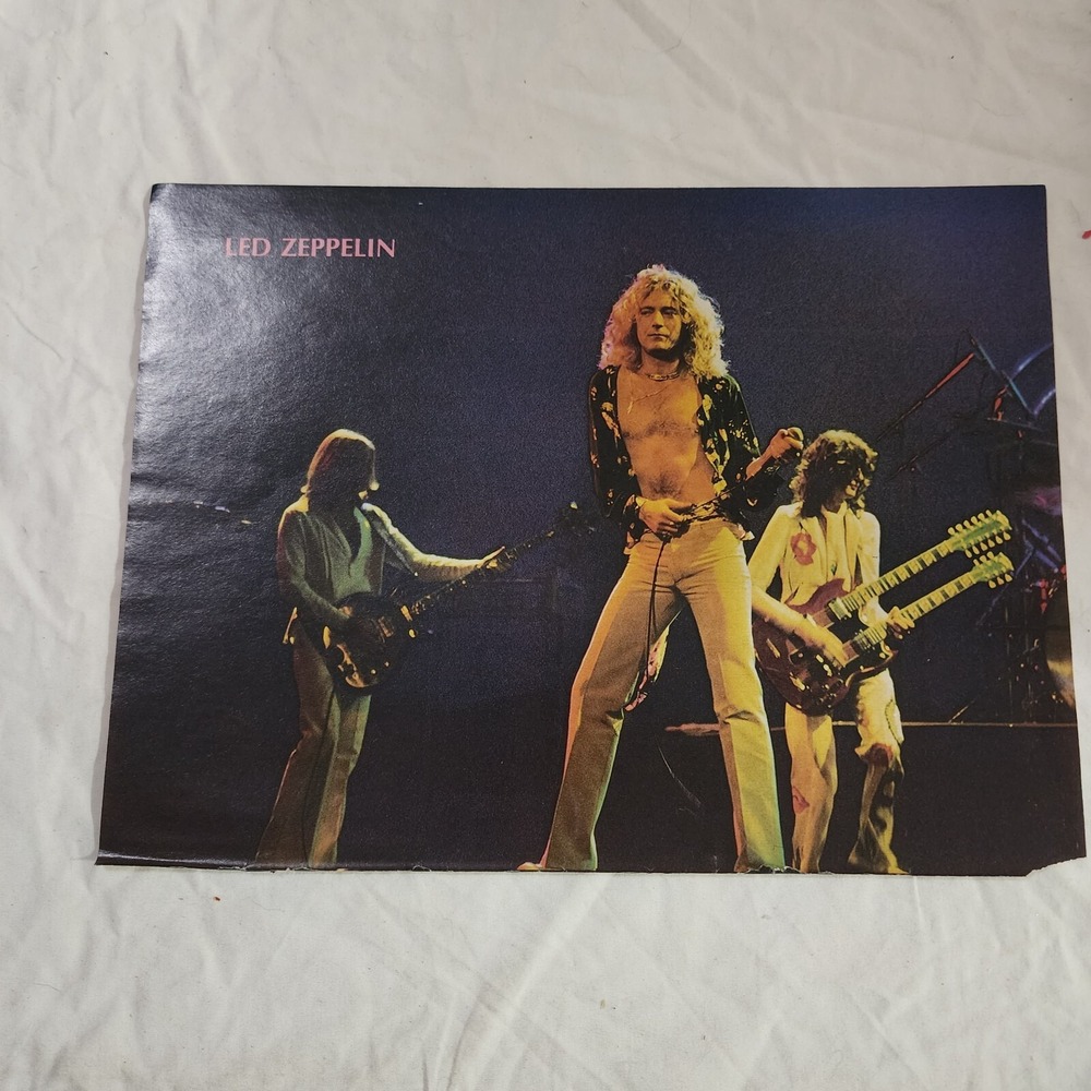 Led Zeppelin Robert Plant hairy chest pinup vintage clipping 1970s 8x10